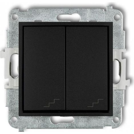 Mini interrupteur double pour escalier, noir mat, 12MWP-33