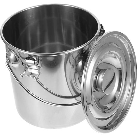 6l Seau pour Boucle Hermétique Inox Poignée Huile Alimentaire (1/5)