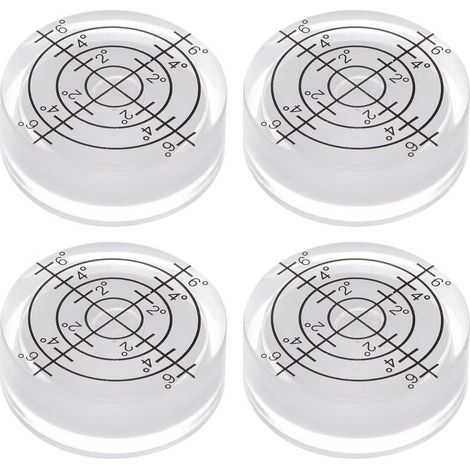 Purchasing Map Lot de 4 niveaux à bulle ronds 32 x 7 mm, mini marqueurs de niveau Bullseye ronds pour nivellement d'appareil photo, trépied, télescope, atelier, plateau tournant, blanc (1/5)