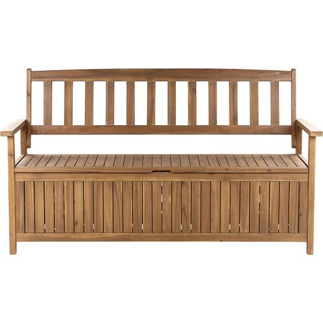 Gartenbank SOVANA 160 cm mit Stauraum Akazienholz Braun (1/5)