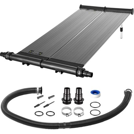 MONZANA® Solar Swimming Pool Heating Panel Lightweight Economical Inline Pool Heater System Height Adjustable Garden Pool Solar Collector Hot Water Kit with Connections 116x66x6cm (1/5)