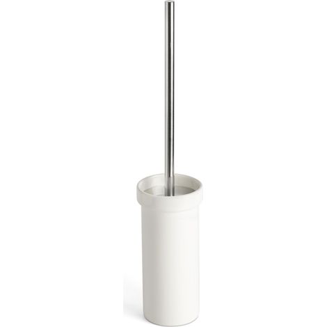 Brosse Toilettes WC Résine Solide Balayette WC Design Élégant et Fin Fonctionnelle 8 x 8 x 40,5 cm Collection Slim Blanc (1/3)