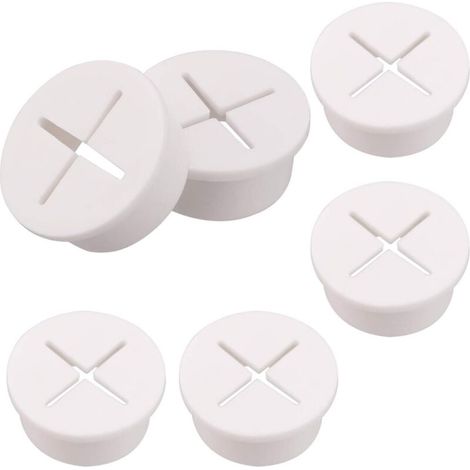 Set mit 6 flexiblen, weißen Silikon-Kabelclips für das Kabelmanagement zu Hause, im Büro und an Computern (1/5)