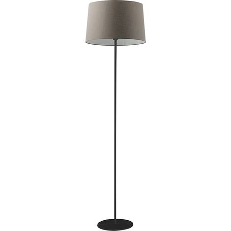 VIVIEN Lampadaire Noir avec Abat-jour Conique Gris Tourterelle E27 IP20 48cm - Lampadaire en Métal Peint - Groupe Rossi (1/5)