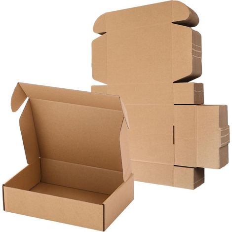 10 boîtes de rangement - grandes et petites boîtes en papier kraft sont idéales pour ranger les bonbons e marron.