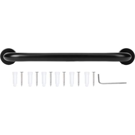 Barre de soutien pour baignoire antidérapante en aluminium noir 40 cm - Accessoire de sécurité salle de bain (1/5)