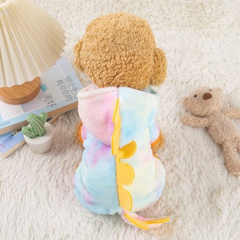Hoodie Chien - Pull Polaire avec Capuche et Anneau pour Laisse - Costume Dinosaure pour Chiots et Chiens de Petite à Grande Taille - 1 Pièce (1/5)