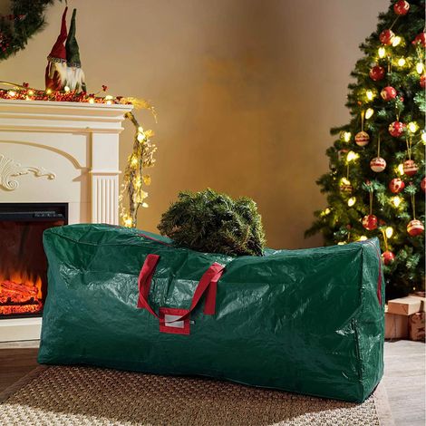 Bolsa para guardar árboles de Navidad, apta para árboles desmontados de hasta 2,13 m (7 pies), bolsa de plástico impermeable con asa reforzada de alta resistencia y doble cremallera. (1/5)