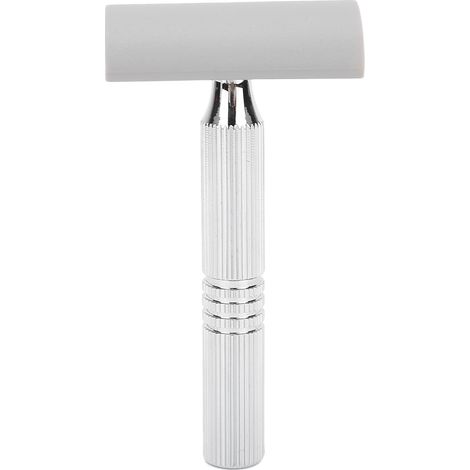 Rasoir de sécurité professionnel pour homme en alliage, rasoir portable pour la maison et les voyages, sans lame (argenté) (1/5)