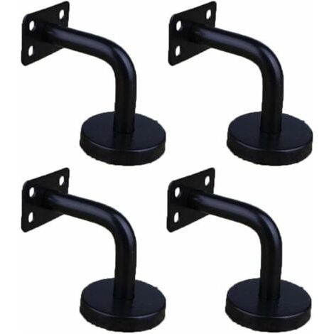 Set of 4 stainless steel handrail brackets for wall mounting, stair railing brackets for guardrails, wall-mounted stair railing brackets (60 x 60 mm flat sheet) (1/4)