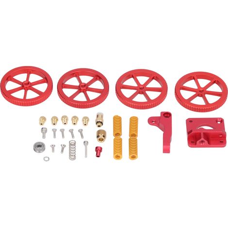 Kit d'extrudeuse pour imprimante 3D en alliage d'aluminium et laiton, avec écrous de nivellement et ressort jaune. (1/5)