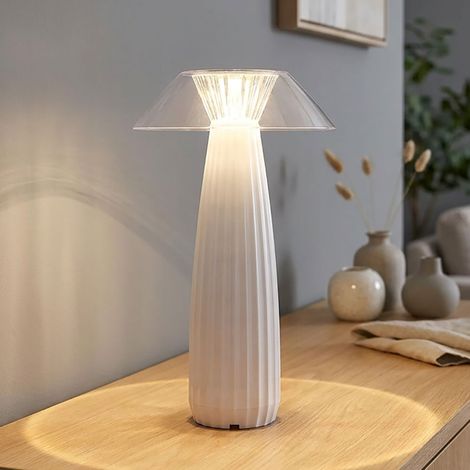 LED Tischleuchte Tischlampe Wohnzimmerlampe Touchdimmer Weiß matt Ø 15,5 cm