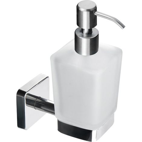 Dispenser di sapone in acciaio inox e vetro opaco CLODE-C kamalu