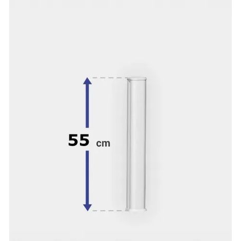 Poteau de clôture PVC avec renfort acier H 55 x L 4 cm blanc pour clôture PVC à ajourage horizontal