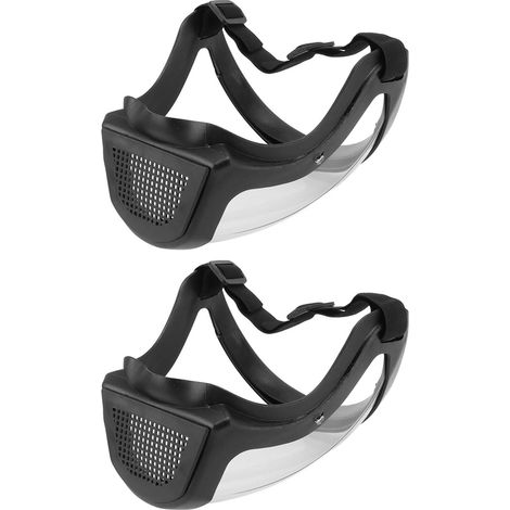 Masque de protection réutilisable adulte avec filtre coton, élastique ajustable - Noir et blanc - 2 pièces (1/5)