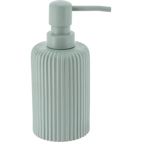 Dispenser per sapone in poliresina a righe arrotondate 230 ml - verde eucalipto - Tendance