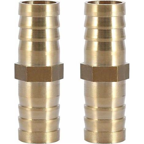 (14mm 2pcs)raccord De Tuyau Droit  Deux Voies Raccord En Laiton Barbel Connecteur De Tube Jonction 6/8/10/12/14/mm