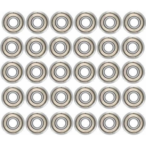 – Lot de 30 roulements à billes 608ZZ – Acier au carbone – Diamètre extérieur 22mm, intérieur 8mm, épaisseur 7mm – Faible bruit, haute vitesse (1/5)