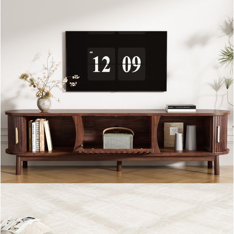 MEUBLIV mueble TV 165 cm marrón con puertas correderas y abatible (1/5)