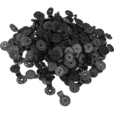 100 fixations pour voile d'ombrage, clips noirs faciles à retirer, résistants à l'oxydation et aux intempéries. (1/4)