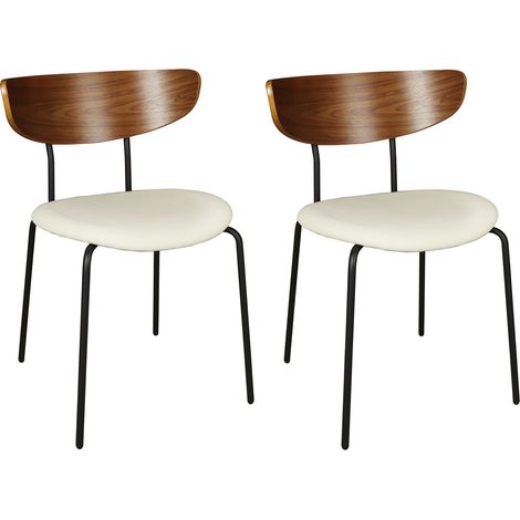 Lot de 2 chaises en bois et velours écru, RIVA (1/5)