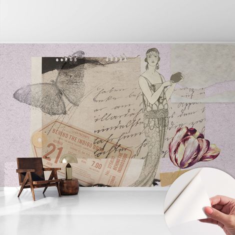 Fotomurale adesivo - parete decorativa - decorazione casa - stile moderno parete - Collage nostalgico 416x254 cm (1/5)