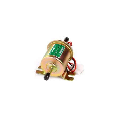 Pompe à carburant électrique universelle, pompe en ligne à pression de gaz diesel en ligne à basse pression Module de pompe métallique Boulon Fixation Fil en ligne pour essence diesel HEP-02A, argenté (1/5)