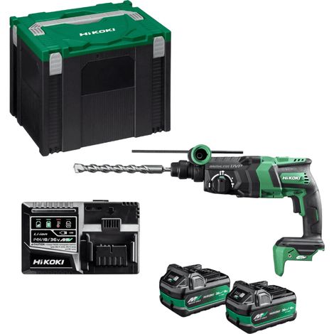 Tassellatore e demolitore 36V SDS+ 3,2J (2x2.5Ah) in valigetta Hitcase - HIKOKI DH36DPEWRZ