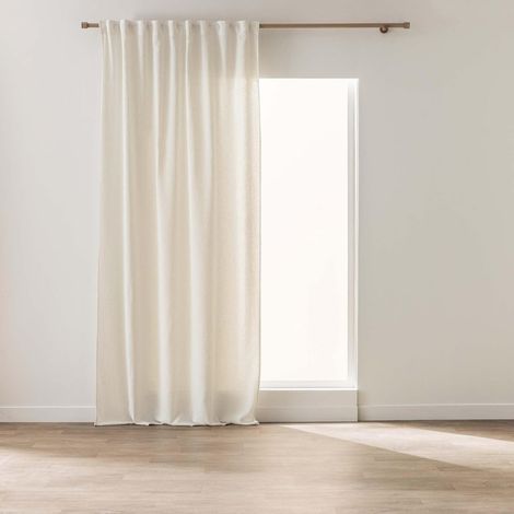 Rideau à Passants Cachés Effet Lin Tissé 100 % Polyester – CODY – Certifié Oeko-TEX (1/3)