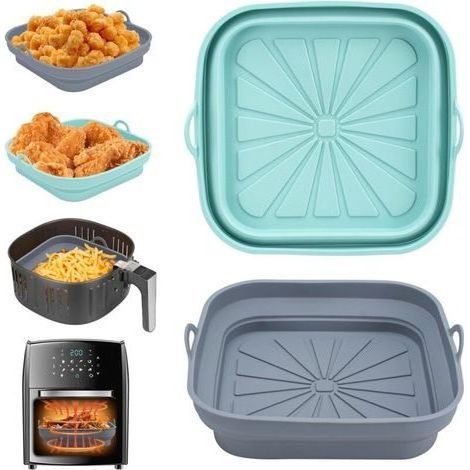 Moule silicone pour friteuse à air chaud – Lot de 2 – Résistant à la chaleur jusqu'à 230°C – Pliable pour rangement facile – Compatible micro-ondes et four 1000 pcs (1/5)