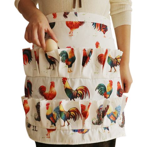 Grembiule, grembiule per la raccolta delle uova, grembiule multitasche, grembiule resistente alle uova, tasche profonde, può contenere uova di gallina, anatra e oca, modello 2