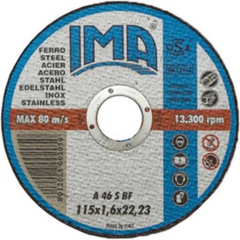 10 x IMA DISCO P/FERRO PIANO D 115X1,6 MM CONF 5 PZ