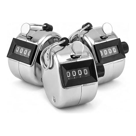 3 Pcs Metal Manual Counter, 4 Digits Mechanical Counter for Sport Golf Step Count, Count Up to 9999 (1/5)