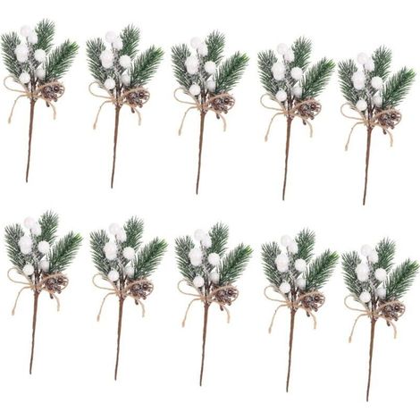 Decorazione con aghi di pino artificiali, pianta artificiale, ghirlanda decorativa, materiale natalizio -Crezuo