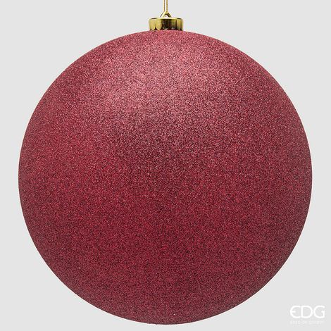 EDG Enzo De Gasperi Palla di Natale Glitter Burgundy Ø25 cm – Addobbo Natalizio (1/2)
