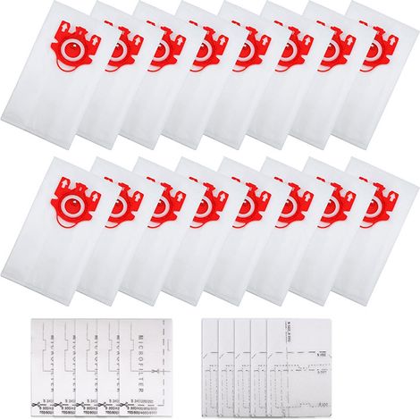 Ineasicer Lot de 16 sacs d'aspirateur pour Miele F J M - Remplacement Miele Complete C3 Serie Cat & Dog Powerline (1/4)