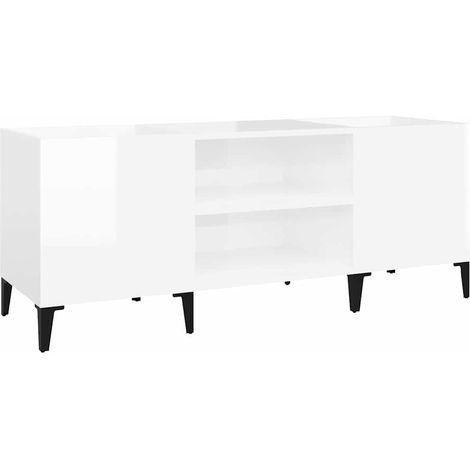 Maison Exclusive - Mueble discos madera contrachapada blanco bril