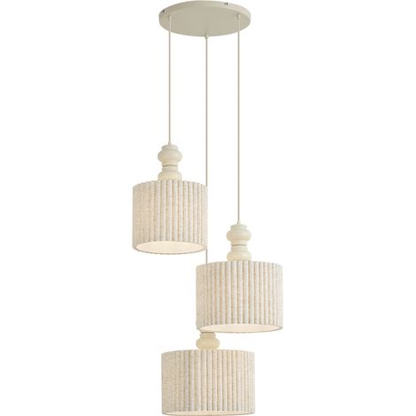 QAZQA Lampada a sospensione Japandi beige con paralume in lino 3