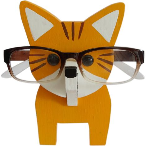 Montures de lunettes en bois en forme d'animaux, présentoirs à lunettes de soleil, décorations pour table de chevet/maison/bureau, cadeaux de Noël, de Nouvel An et d'affaires, convenant aux hommes et (1/5)