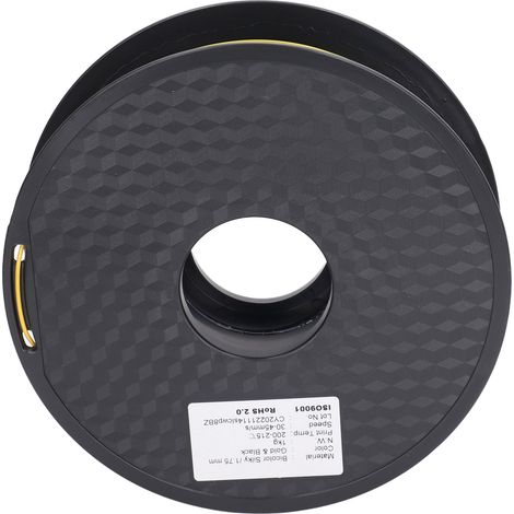 Filament PLA soyeux 1,75 mm, bicolore (or et noir), anti-obstruction, bobine brillante, consommable pour imprimante 3D. (1/5)