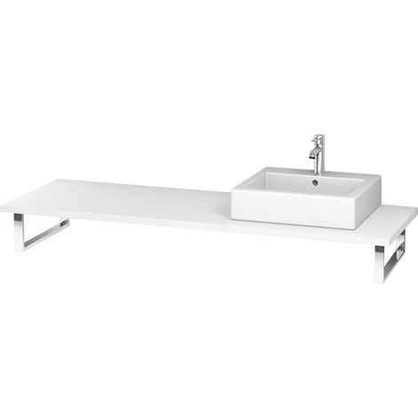 Duravit L-Cube console per lavabi da appoggio e lavabi da incasso, spessore piano 30mm, dimensioni 800x550mm, con 1 ritaglio, Colore (anteriore/corpo): Bianco opaco Decor bianco opaco - LC106C01818-800 (1/5)