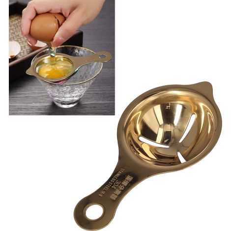 Séparateur de blanc d'œuf en acier inoxydable 304, filtre à blanc d'œuf, séparateur de jaune d'œuf, ustensile de cuisine, doré (1/5)