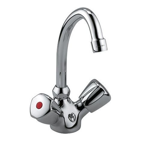 Mitigeur lavabo STANDARD DN 15 Terralux poignée plastique, support chaîne chromé KLUDI