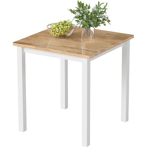 Table à manger en bois d'hévéa naturel jusqu'à 4 personnes (1/5)