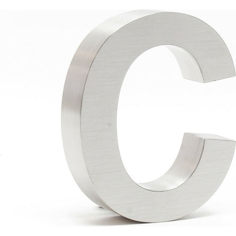 Placa de número de casa "c" acero fino 15 cm material de montaje arial 3D 160001436