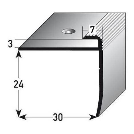 PROVISTON Einschubprofil Aluminium eloxiert Bronze Hell Breite 30 mm Höhe 24 mm Länge 1000 mm Gebohrt Abschlussprofil Einfassprofil Abschlussleiste Bodenprofil 1 Stück (1/2)