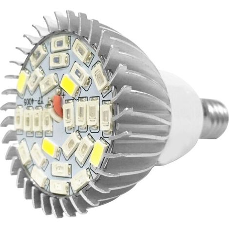 Lámpara LED de espectro completo de 28 W para plantas con flores, 85 V-265 V, base E14 -Crezuo