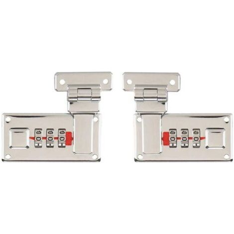 2 Pièces Moraillon de Boîte à Outils, Moraillons de Valise à Bagages Avec Serrure à Combinaison, Combinaison de Remplacement à 3 Chiffres(Argenté Couleur)