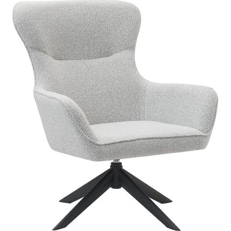 Fauteuil pivotant chenille gris clair Lucky (1/4)