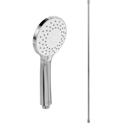 Pommeau de douche VILLEROY & BOCH Universal 3 jets + Flexible de douche Universal Showers 160 cm Chromé